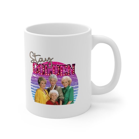 Retro Stay Golden, Girls, Gift For Her, Woman Mug - Picture 4 of 5
